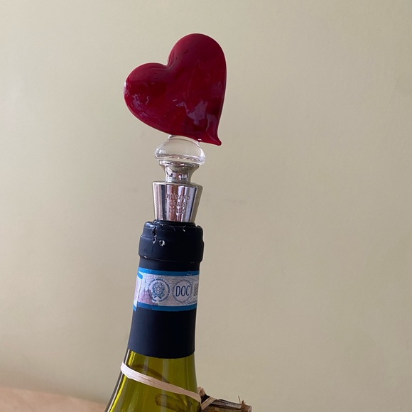 Murano glass hand blown stamped bottle stopper. Made in Italy. - Picture 2 of 7